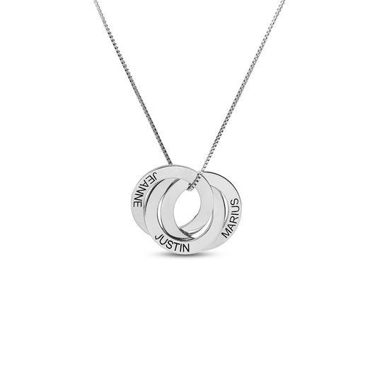 Engraved Ring Necklace Sterling Silver