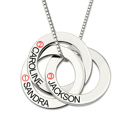 Engraved Ring Necklace Sterling Silver