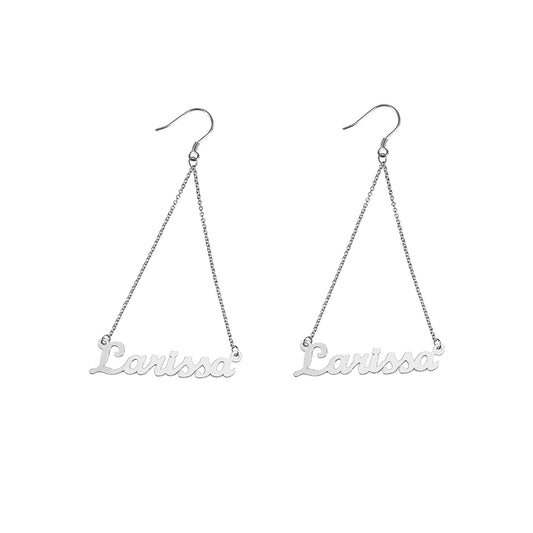 Personalized Triangle Name Earrings