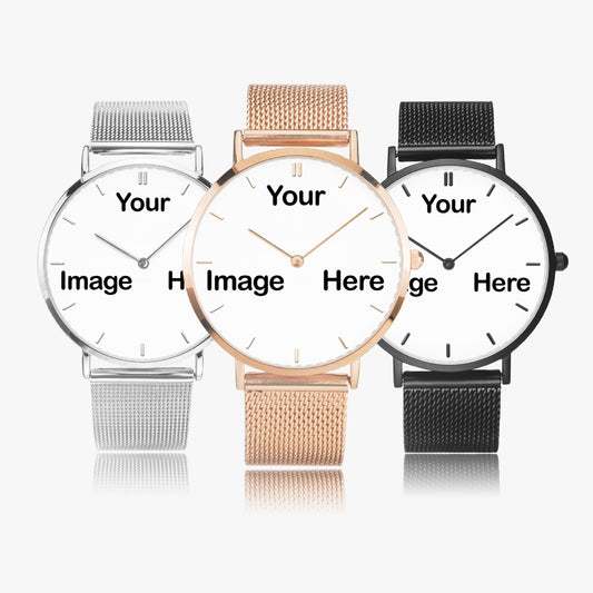 Personalized Photo Fashion Ultra-thin Stainless Steel Quartz Watch (With Indicators)