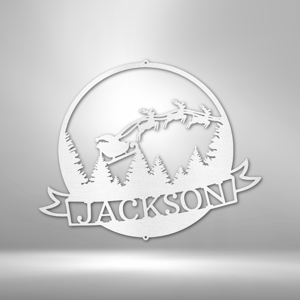 Santa\'s Journey Monogram - Steel Sign