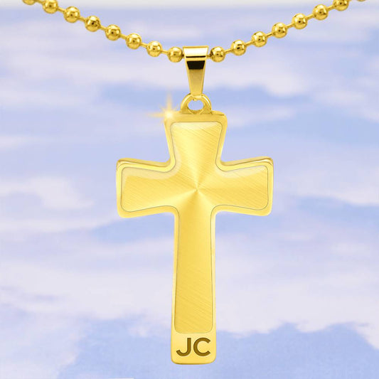 Luxury Double Engraved Cross Necklace