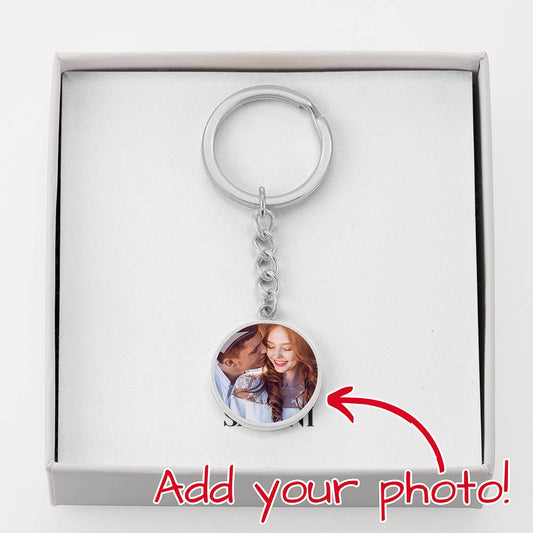 Luxury Photo Upload Round Keychain