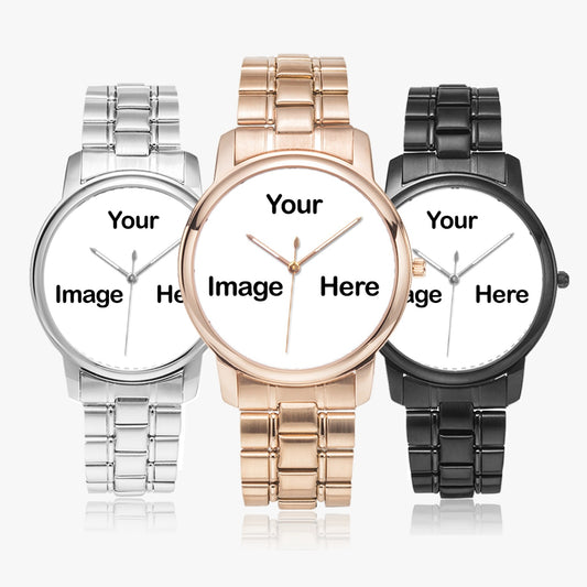 Personalized Photo Folding Clasp Type Stainless Steel Quartz Watch