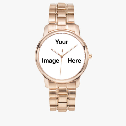 Personalized Photo Folding Clasp Type Stainless Steel Quartz Watch