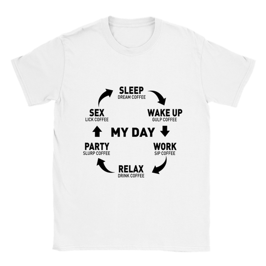 My Day Dream Coffee Gulp Coffee Sip Coffee Drink Coffee Slurp Coffee Lick Coffee Classic Unisex Crewneck T-shirt