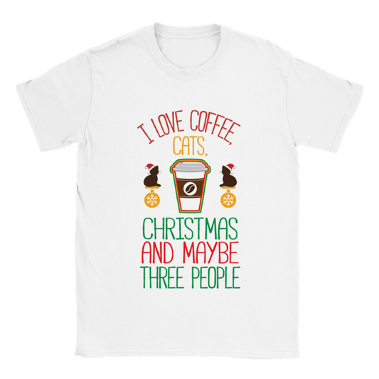 I Love Coffee Cats Christmas And MAybe Three People Classic Unisex Crewneck T-shirt
