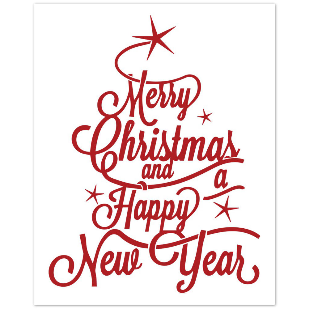 Merry Christmass & Happy New Year Premium Matte Paper Poster