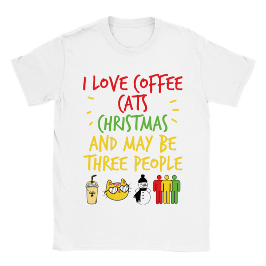 I Love Coffee Cats Christmas And MAybe Three People Classic Unisex Crewneck T-shirt