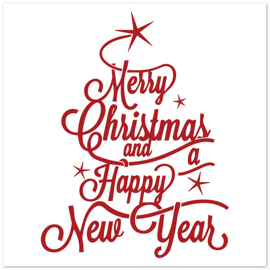 Merry Christmass & Happy New Year Premium Matte Paper Poster