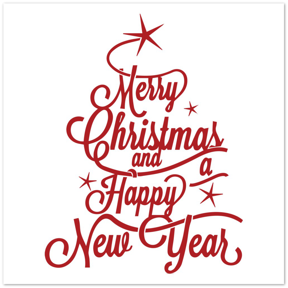 Merry Christmass & Happy New Year Premium Matte Paper Poster