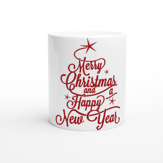 Merry Christmass & Happy New Year White 11oz Ceramic Mug