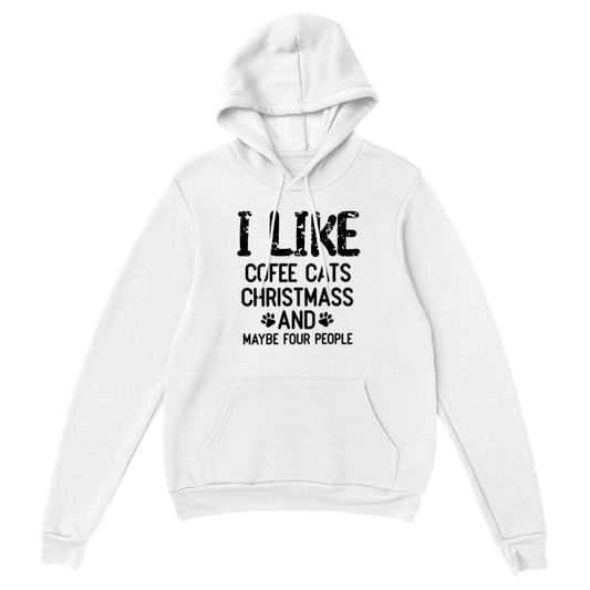 I Like Coffee Cats Christmas Classic Unisex Pullover Hoodie
